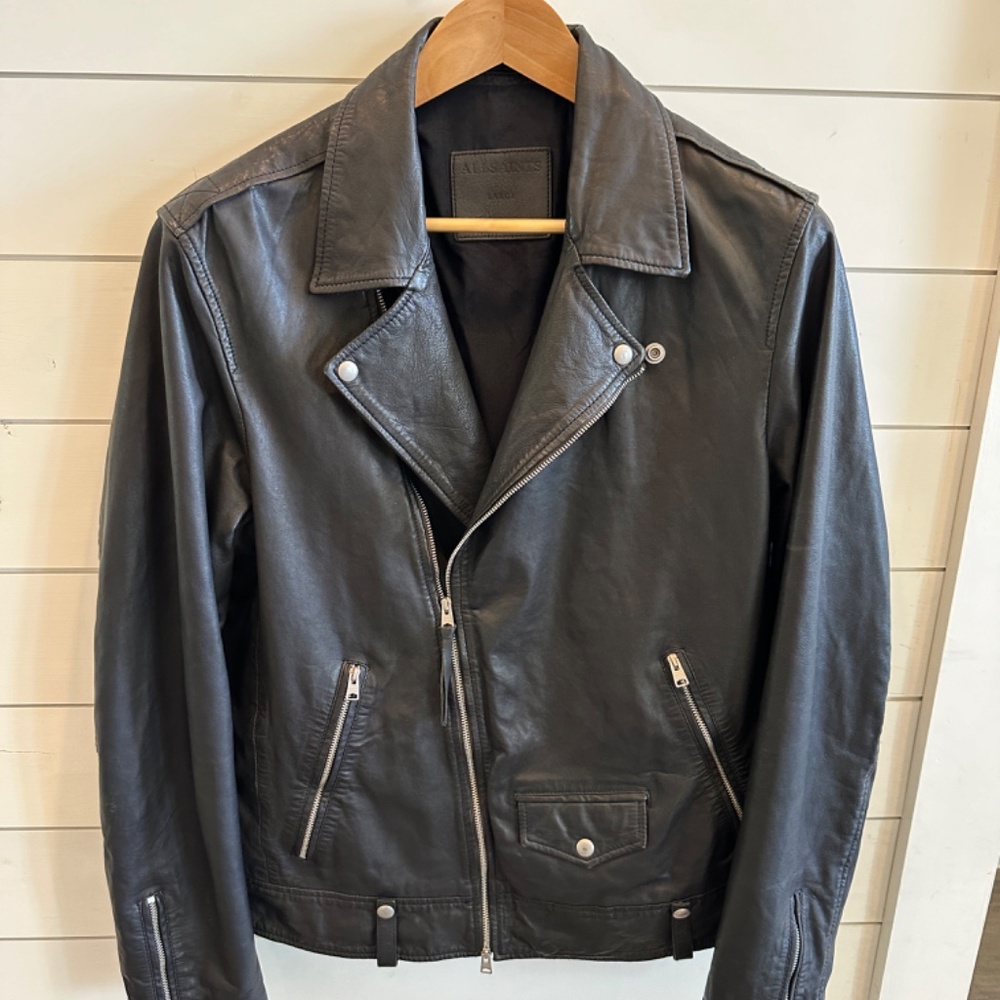 AllSaints Leather Biker Jacket -Black